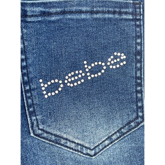 Bebe Shorts Womens Sz 30 Medium Blue Jean Stretch Denim High Rise Bermuda Casual - Picture 10 of 12